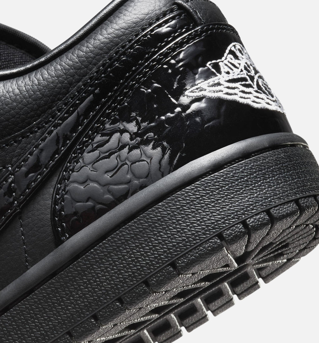 Air Jordan 1 Low "Patent Elephant" Women's Lifestyle Shoes - Black / White / Metallic Silver