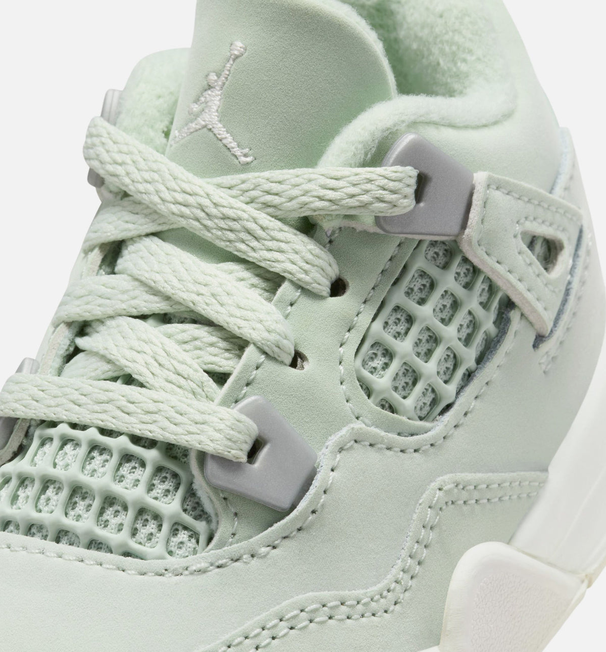 Air Jordan 4 Retro Abundance Infant/Toddler Shoes - Seafoam Sail Metallic Silver