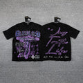 GLAZA GOD Men's Vintage Graphic Oversized T-Shirt – Gothic Streetwear Double-Sided Print Casual Tee