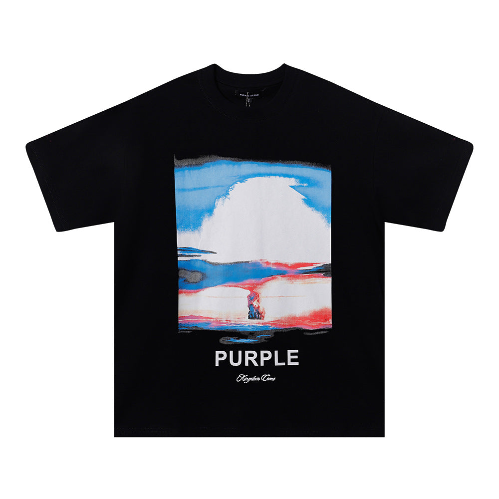 Purple Brand Multi‑Graphic Ink Wash Print Oversized Tee Multi‑Style