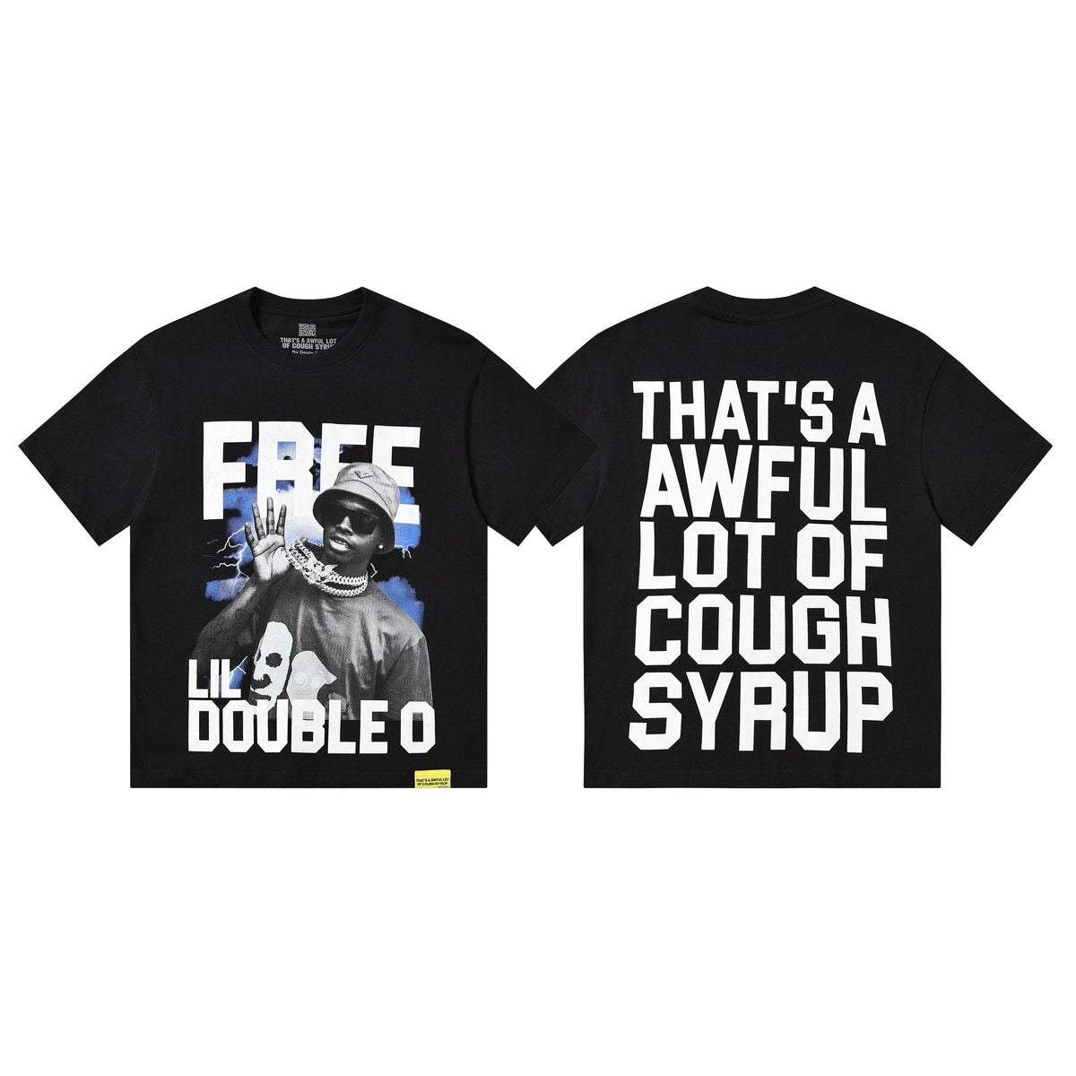 THAT'S A AWFUL LOT OF COUGH SYRUP White & Blue Graphic T-Shirt