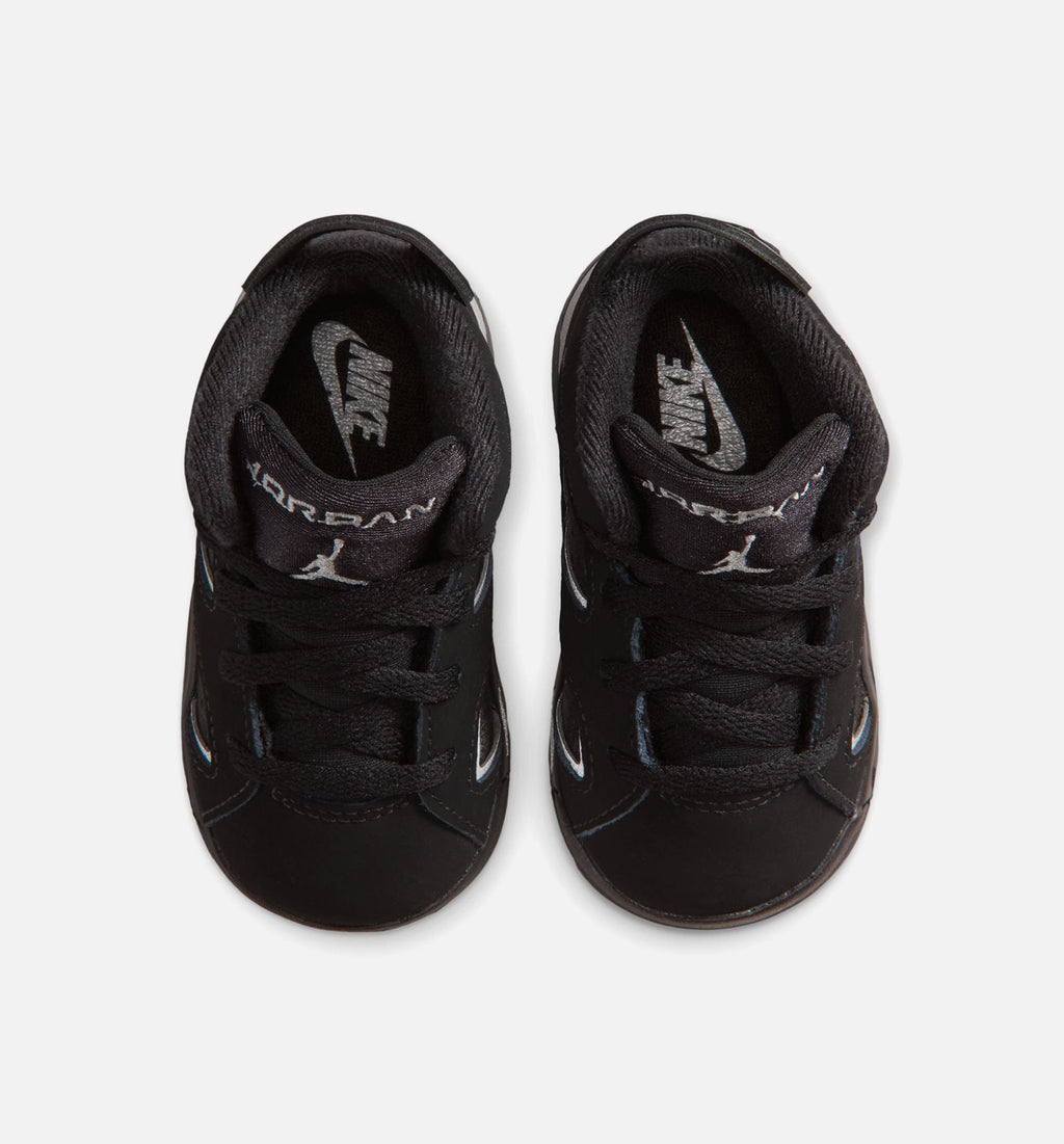 Air Jordan 6 Cap & Gown Infant & Toddler Lifestyle Shoes - Black/Reflective Silver/Black
