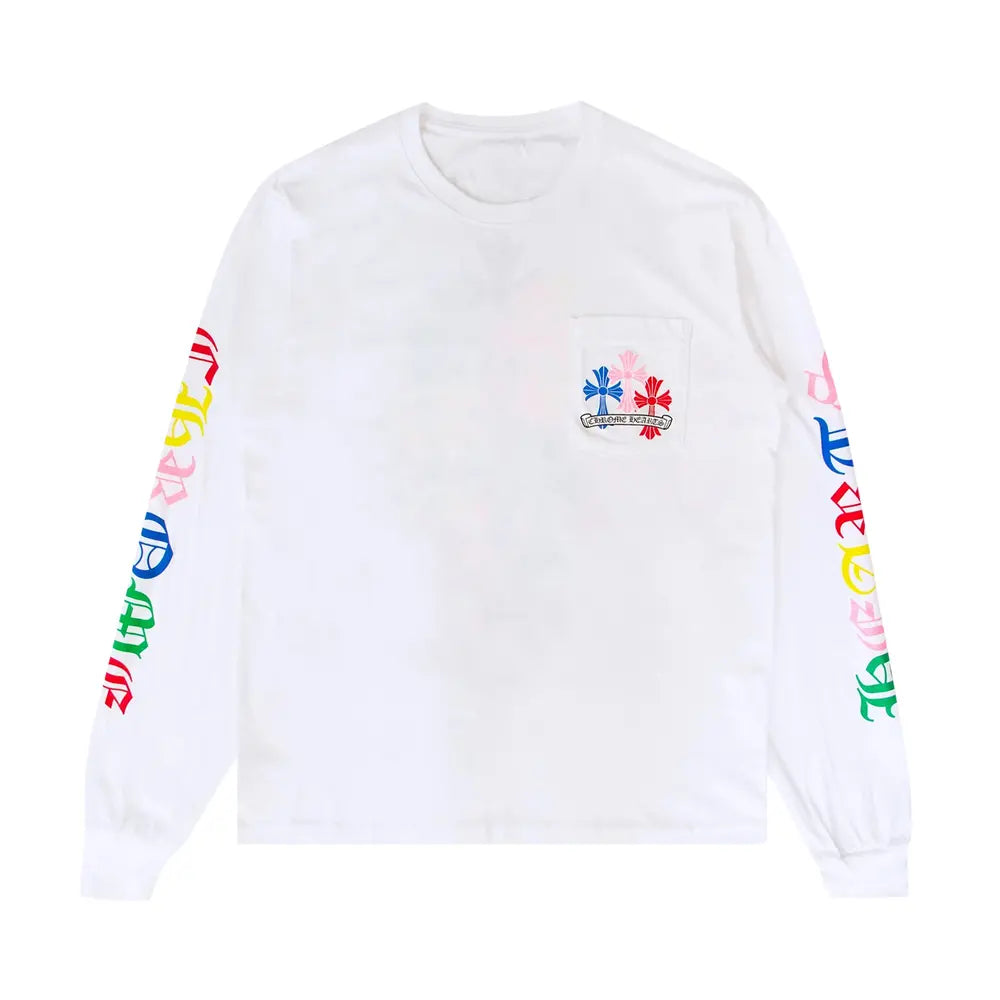 Chrome Hearts Multicolor Cross Long-Sleeve Shirt White