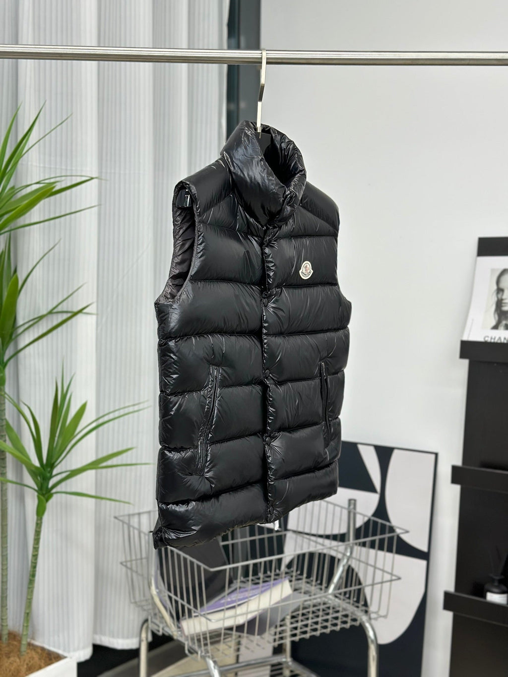 Moncler Black Tib Quilted Down Vest