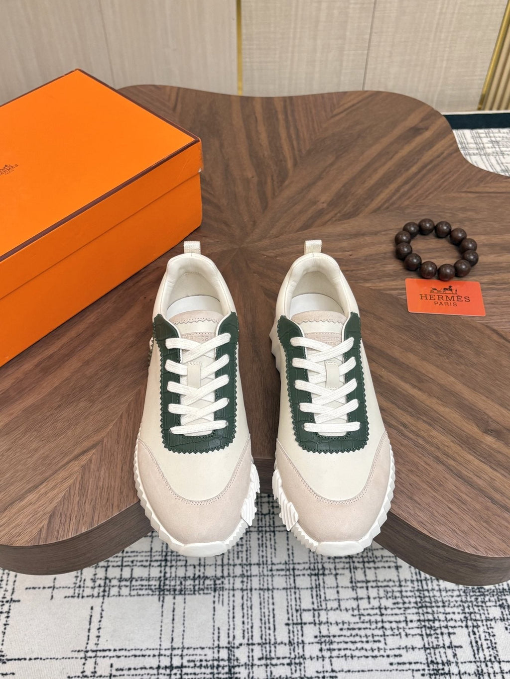 Hermes Paneled Low-Top Sneakers