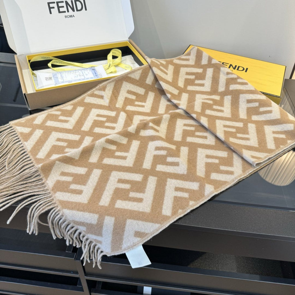 Fendi Geometric Fringed Scarf