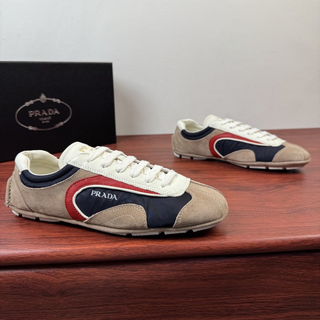 Prada Mesh Panel Low-Top Sneakers - Rubber Sole